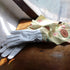 Green Floral English Leather & Linen Gardening Gloves – Small
